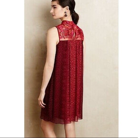 Anthropologie Niki Mahajan Amara Embroidered sheer Sleeveless Swing dress size 2 - Picture 2 of 12